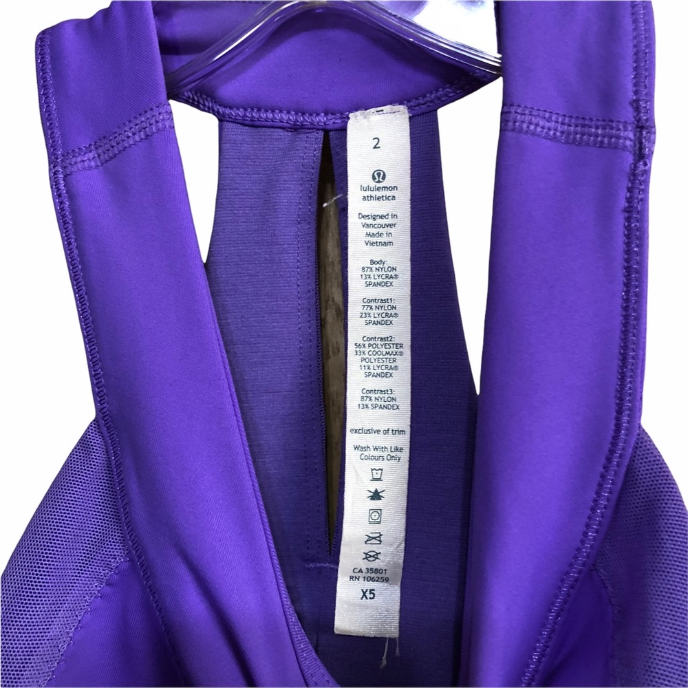 Lululemon Run Make It Count Racerback Purple Work… - image 3